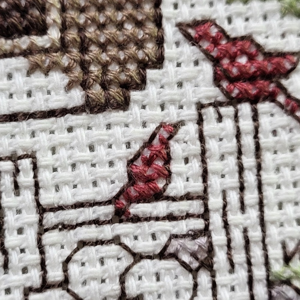 2 Embroidery Handmade Framed Needlework Barn Scenes Folk Art Country Farmhouse - Picture 10 of 10